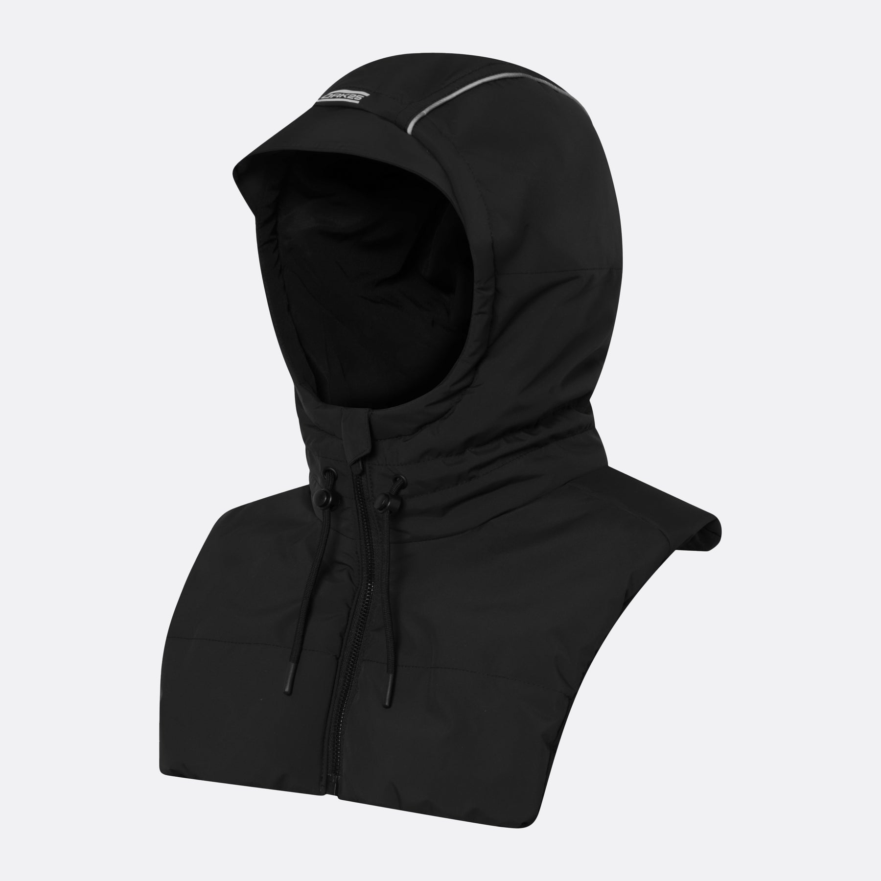 Schwarze Kapuze mit Kordelzug und Reißverschluss, Unisex