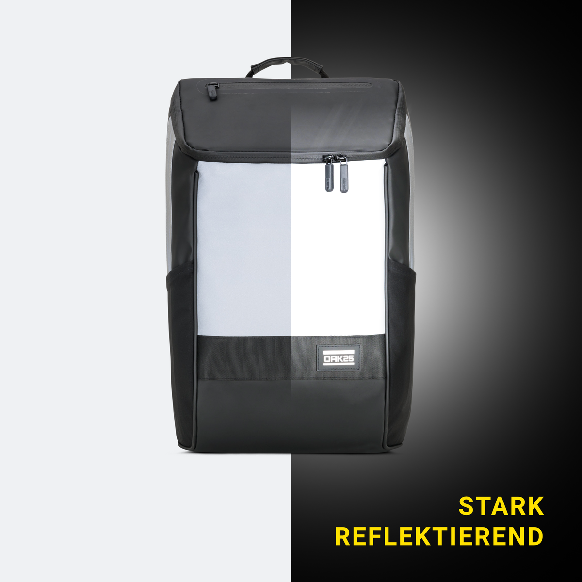 OAK25 Daybag schwarz mit stark reflektierender Frontfläche und Reißverschluss
