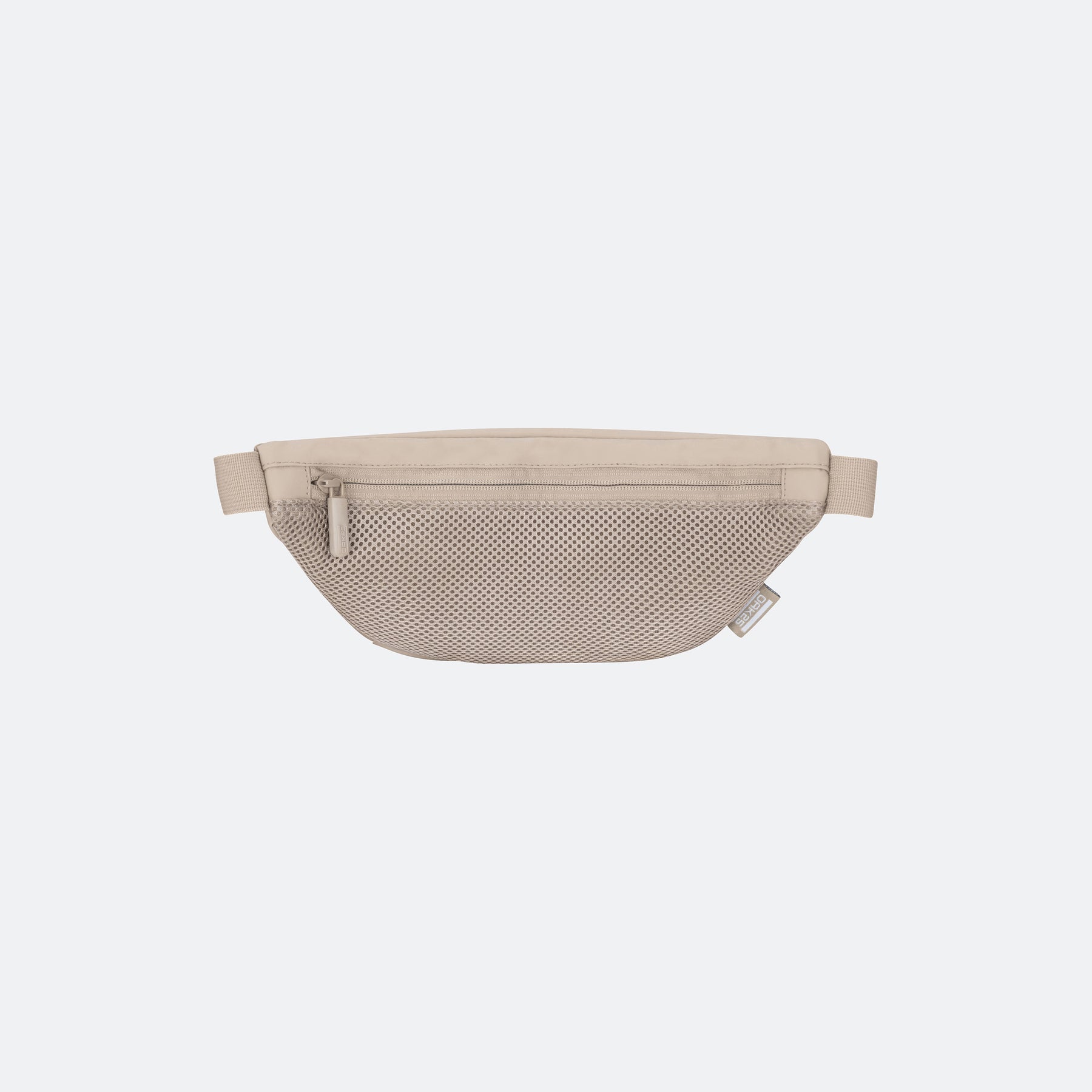 Beige Bauchtasche mit Reißverschluss und Netzvordertasche