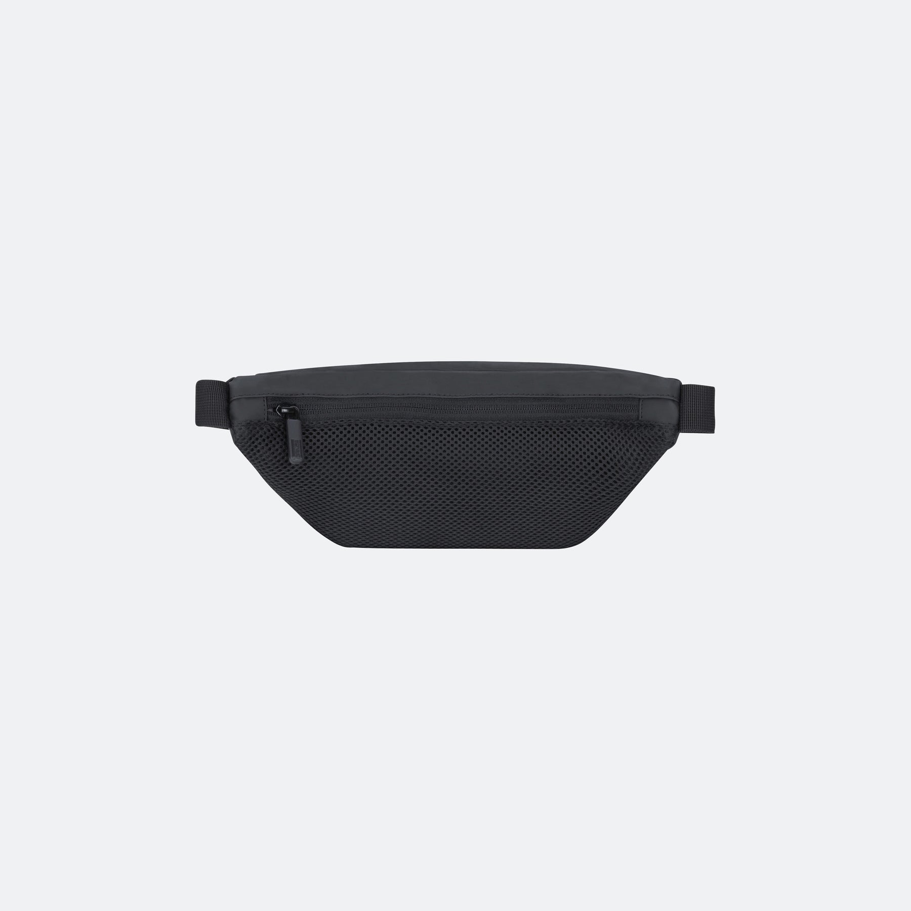 Schwarze Sling-Bauchtasche mit Netzfach und Reißverschluss