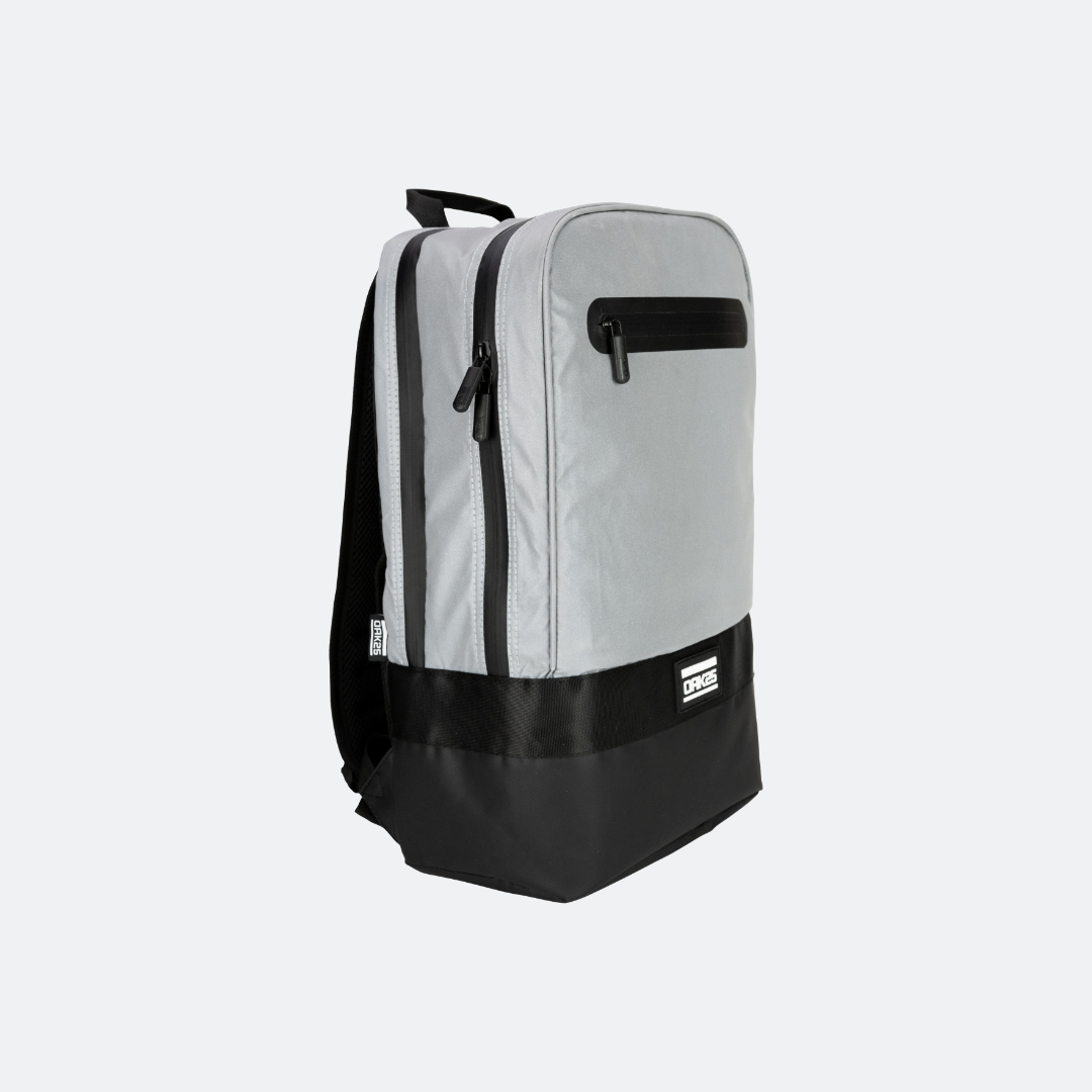 Schwarzer und reflektierender Rucksack von Luminant mit zwei Fächern, Unisex